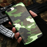 Military Camouflage Cool Men Leather Back Cover Case For iPhone 5, 6, 7