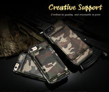 Leather Case For iPhone 6, 7 Military Stand Holder Camouflage Back Cover