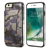 Leather Case For iPhone 6, 7 Military Stand Holder Camouflage Back Cover